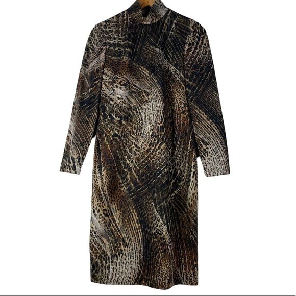Carlisle Catwalk Camo Animal Print Pencil Cocktail Dress Size 4 - Picture 1 of 13